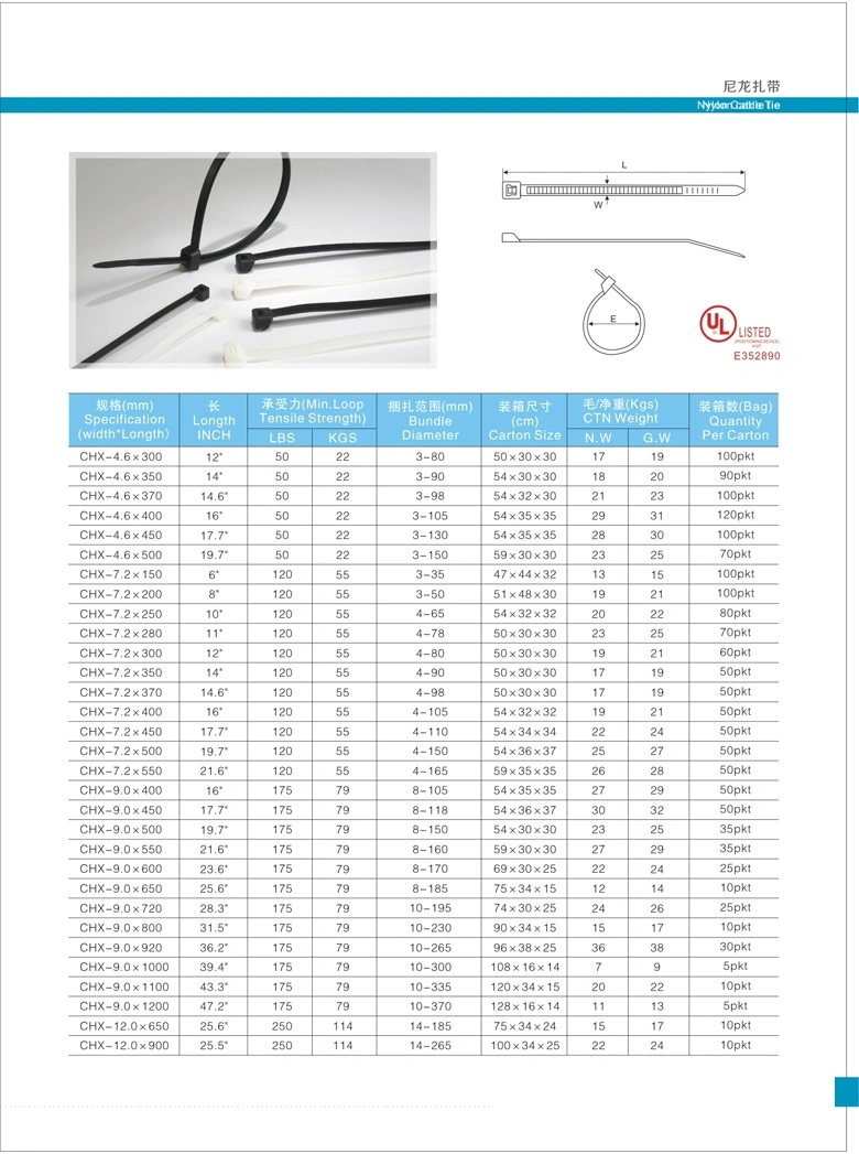 UV Resistant Nylon Soft Self Locking Cable Ties