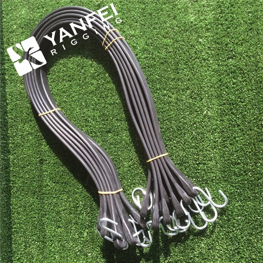 Heavy Duty EPDM Rubber Luggage Strap Rubber Tarp Straps with S Hooks Bungee Elastic Cord Tie Down Straps