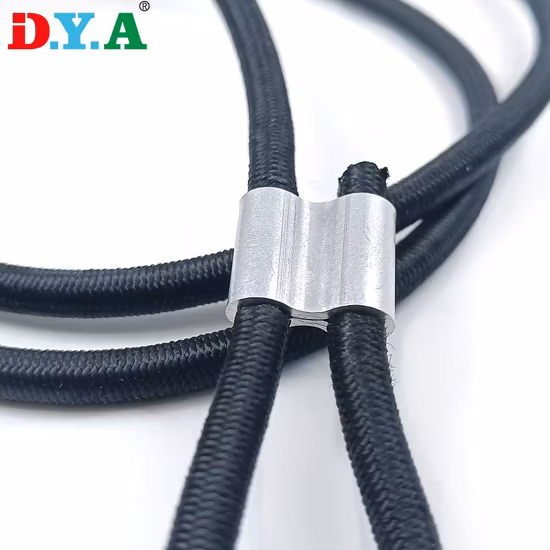 Hochwertiges 5 mm schwarzes Bungee-Seil mit individuellem Schlaufenspitzenhaken für Outdoor-Aktivitäten