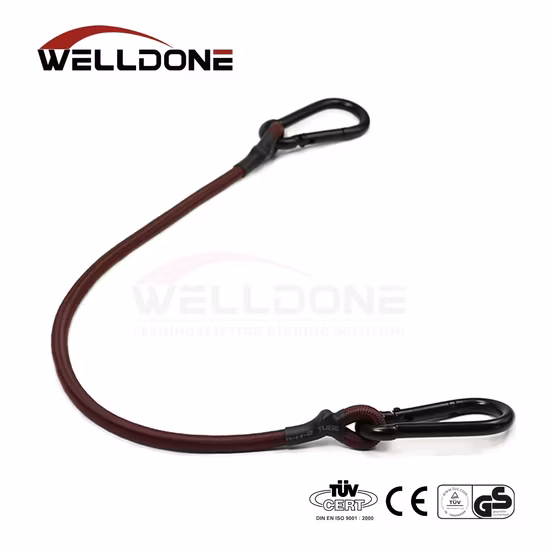 18 mm hochfestes, flaches, verstellbares Bungee-Seil mit Karabinerhaken