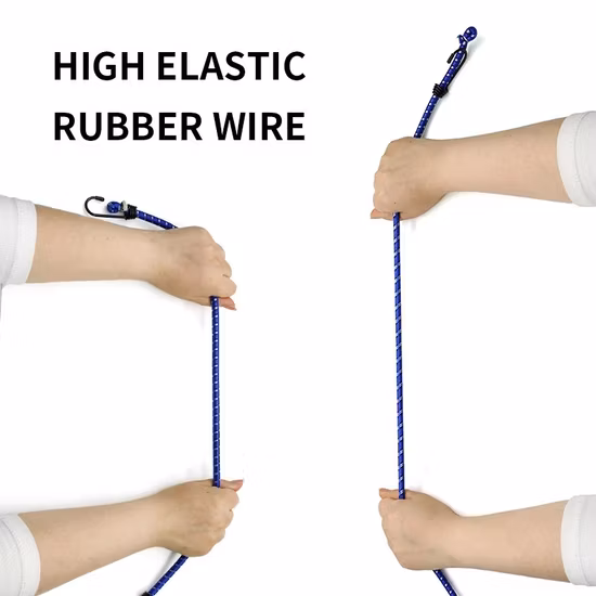 Hochwertiges blaues Bungee-Seil von Cargem mit Kunststoffhaken